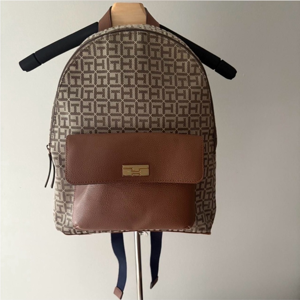 Tommy Hilfiger Brown Patterned Backpack - image 1